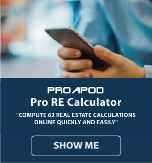 man holding phone making real estate calculations